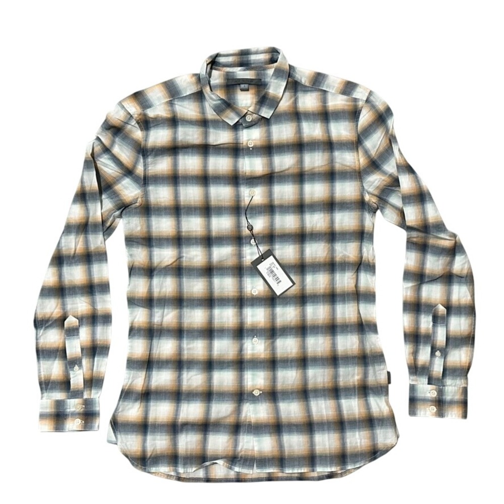 John Varvatos Ross Long-Sleeve‎ Shirt - Plaid Shirt - Mens Small - New With Tags